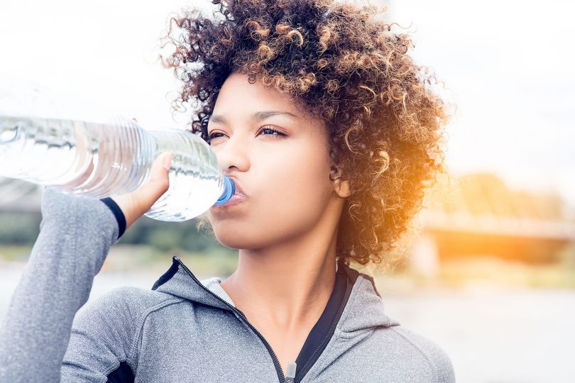 Drink lots of water for an even skin tone